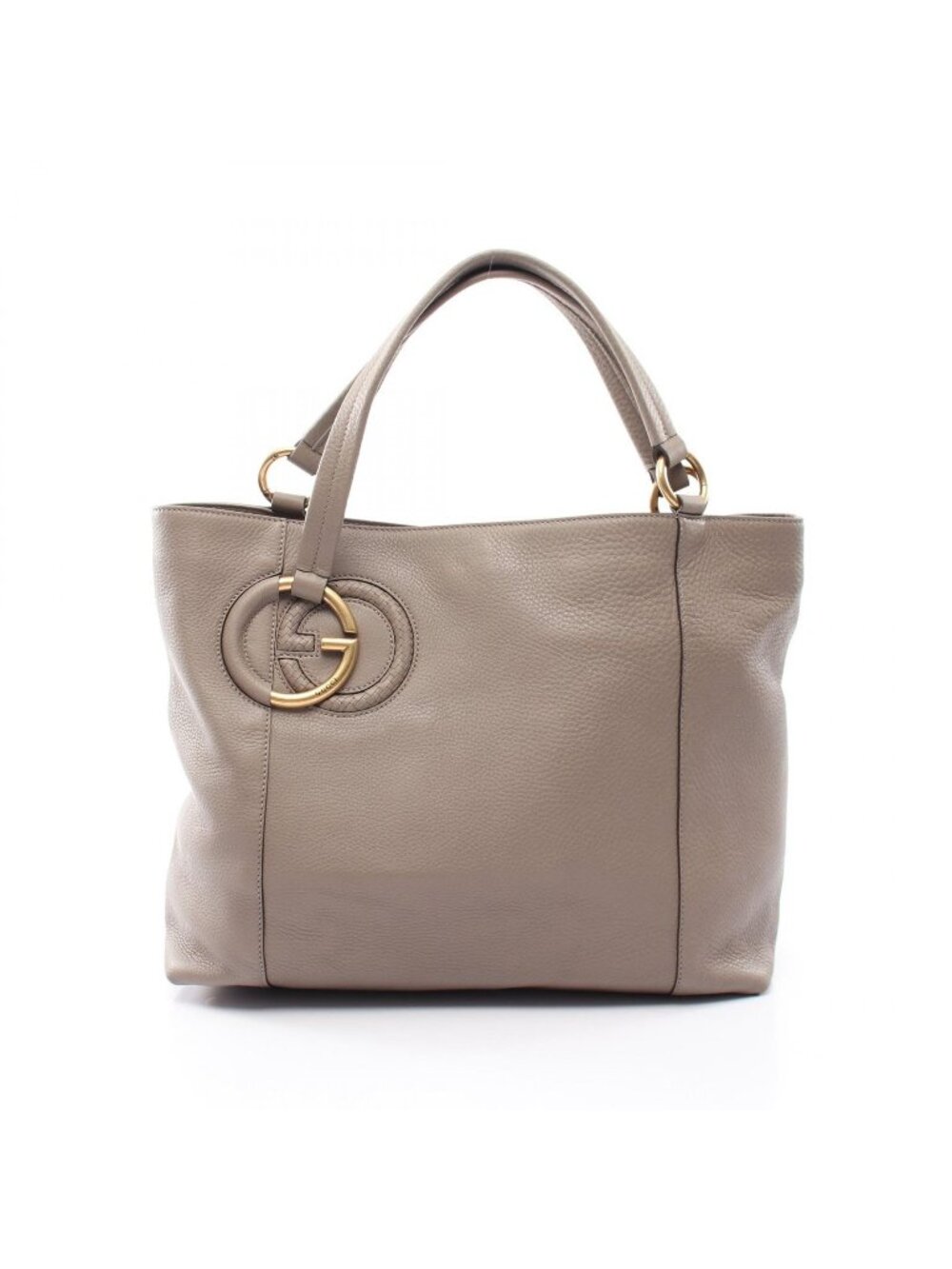 Gucci Tote Interlocking G Greige Leather